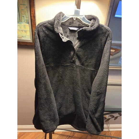 Lands' End 1/4 Zip Fleece Pullover Women's Plus Size 2X / 20W-22W Gray Heritage - Picture 4 of 10